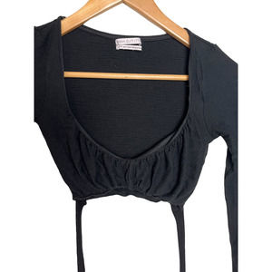Urban Outfitters Black Crop Top Wrap Waist Size XS